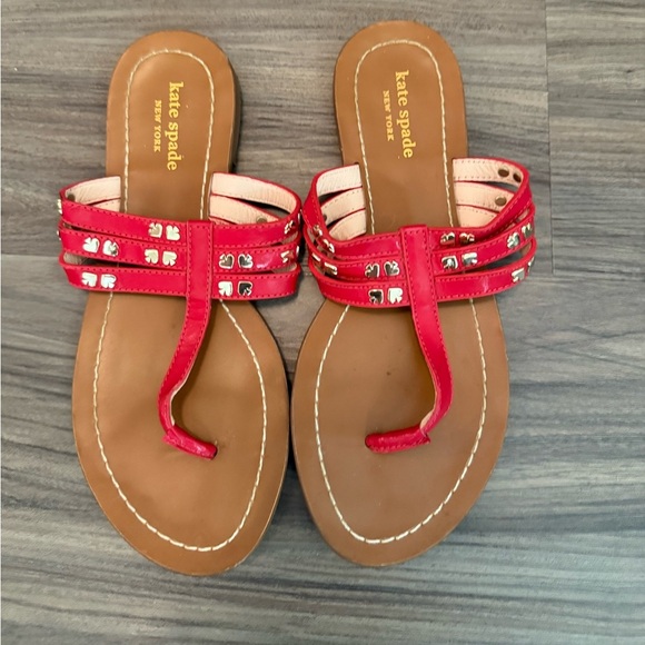 Kate Spade Red Sandals with Studded Straps size 6.5 Women’s - Picture 1 of 5